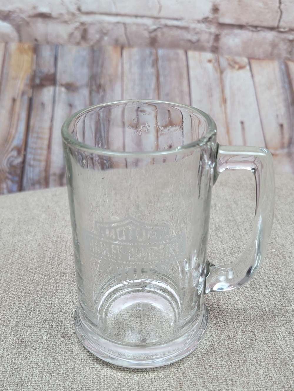 harley Davidson Clear Glass Beer Mug 16oz New